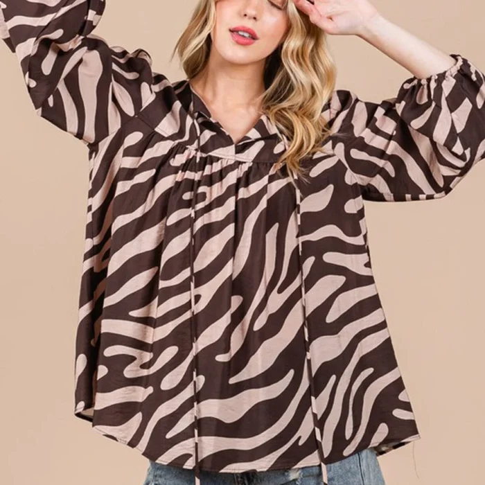 Animal Print V-Neck Tunic