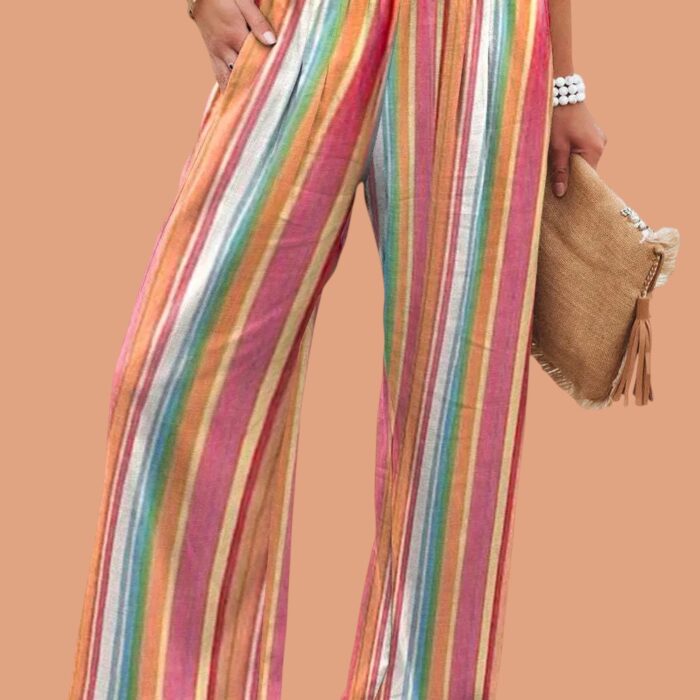 Multicolor Wide Leg Pants