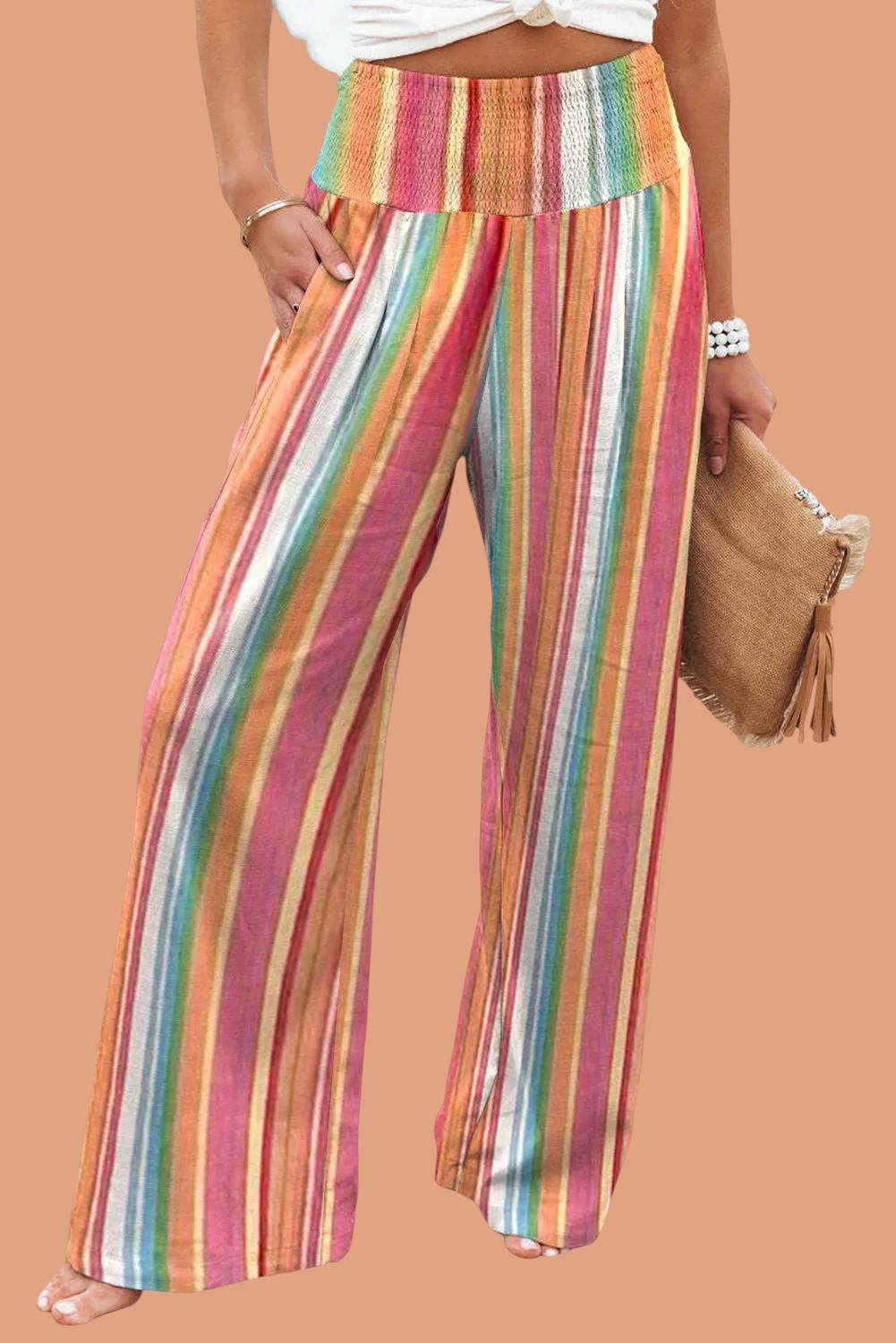 Multicolor Wide Leg Pants