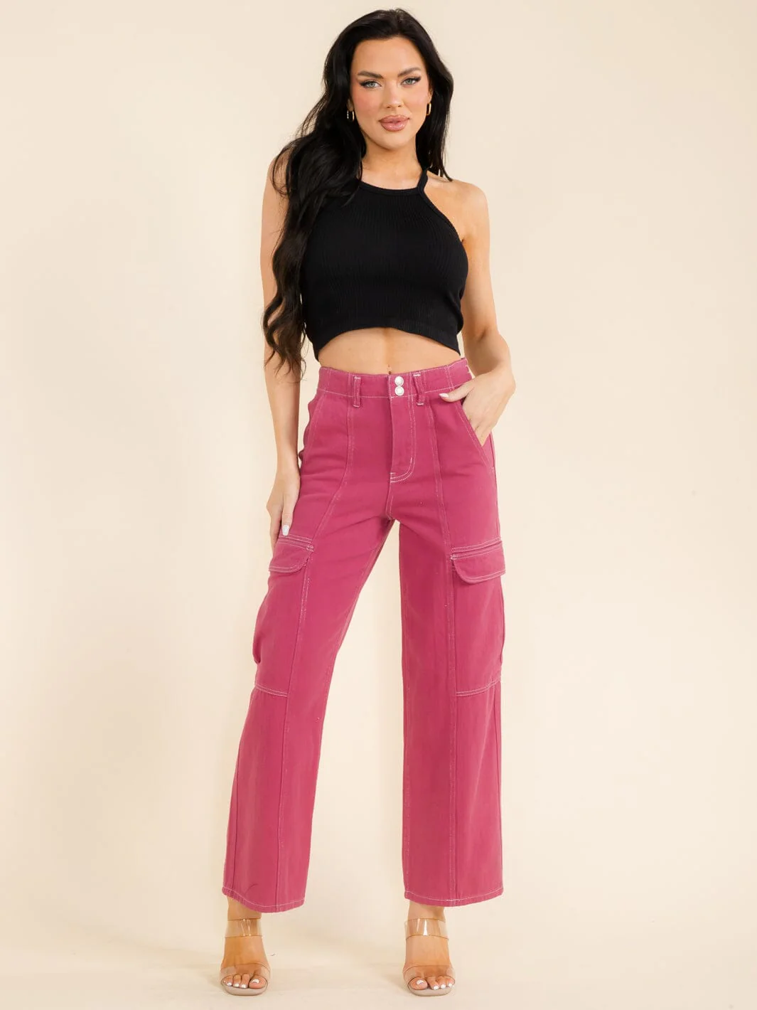 Women's Wide-Leg Cargo Jeans
